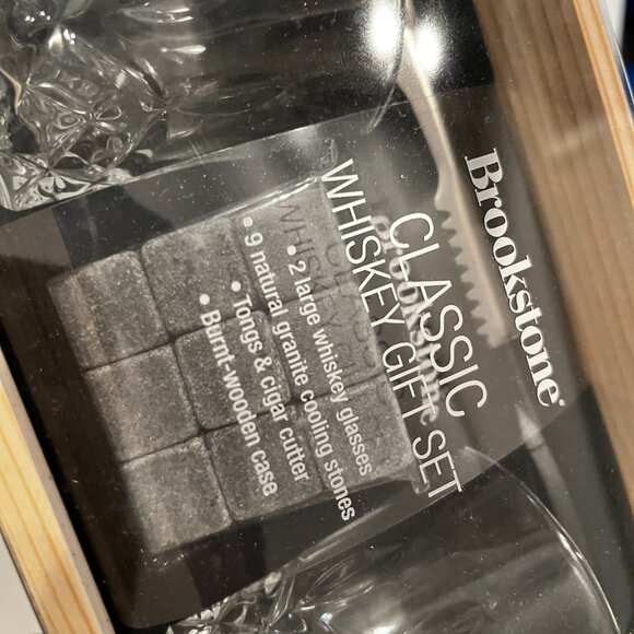 Whisey Gift Set -- (Glasses, Cooling Stones, Tongs) by Brookstone (men/x/NEW) - Picture 5 of 16